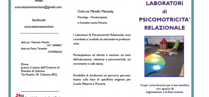 Laboratori organizzati dall’Associazione E-MOTION!