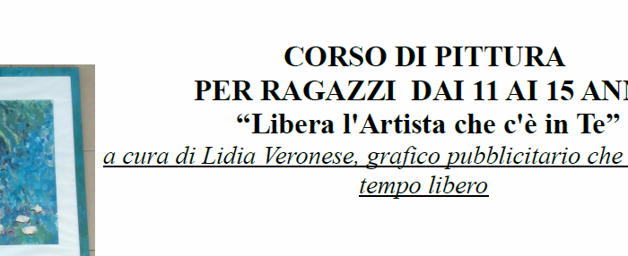 CORSO DI PITTURA PER RAGAZZI