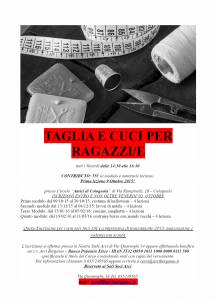 volantino tagli e cuci ragazzi