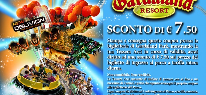 CONVENZIONE PER SOCI ARCI A GARDALAND!